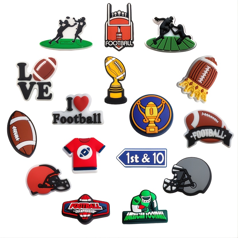 60 Pcs Letters Numbers and Sports Charms for Croc Shoe Charms, Basketball Football for Boys Kids Adults