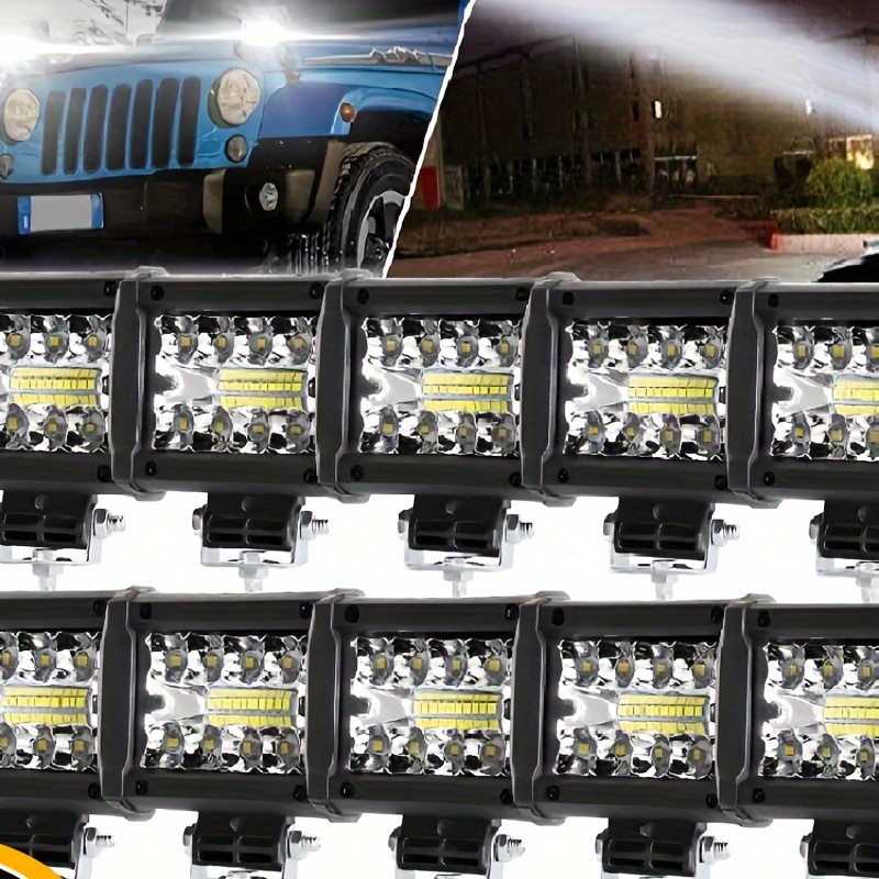 

10pcs 4" Light Bars - Bright, For Pickups, , Utvs, Suvs & Boats