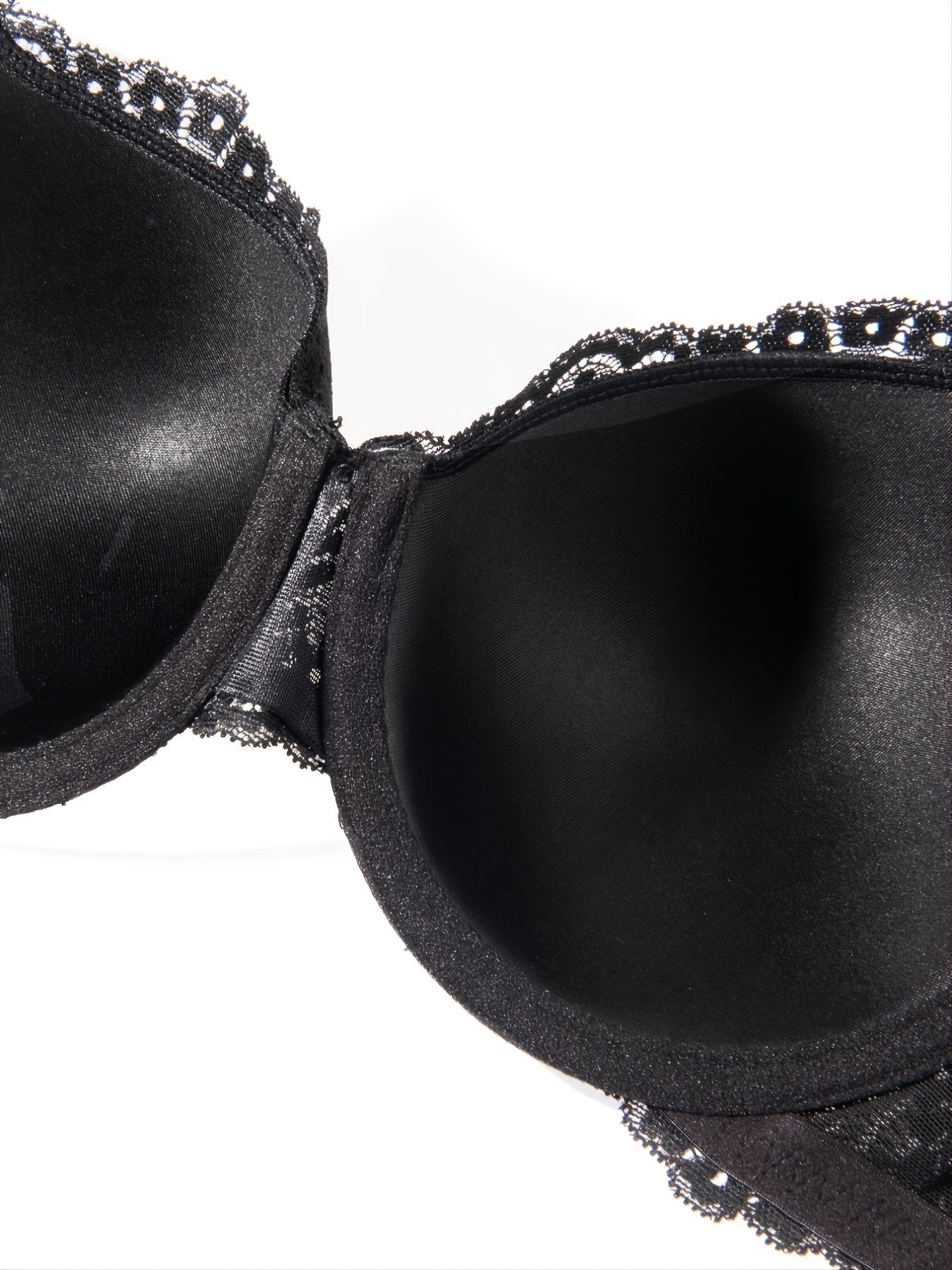 YDKZYMD Womens Push Up Bra Lace Padded Large Bras Plus Size Solid  Compression Bras Black 34/75B 
