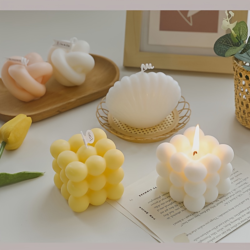 Bubble Cube Candle Scented Soy Wax Candle, Aesthetic Room Decor