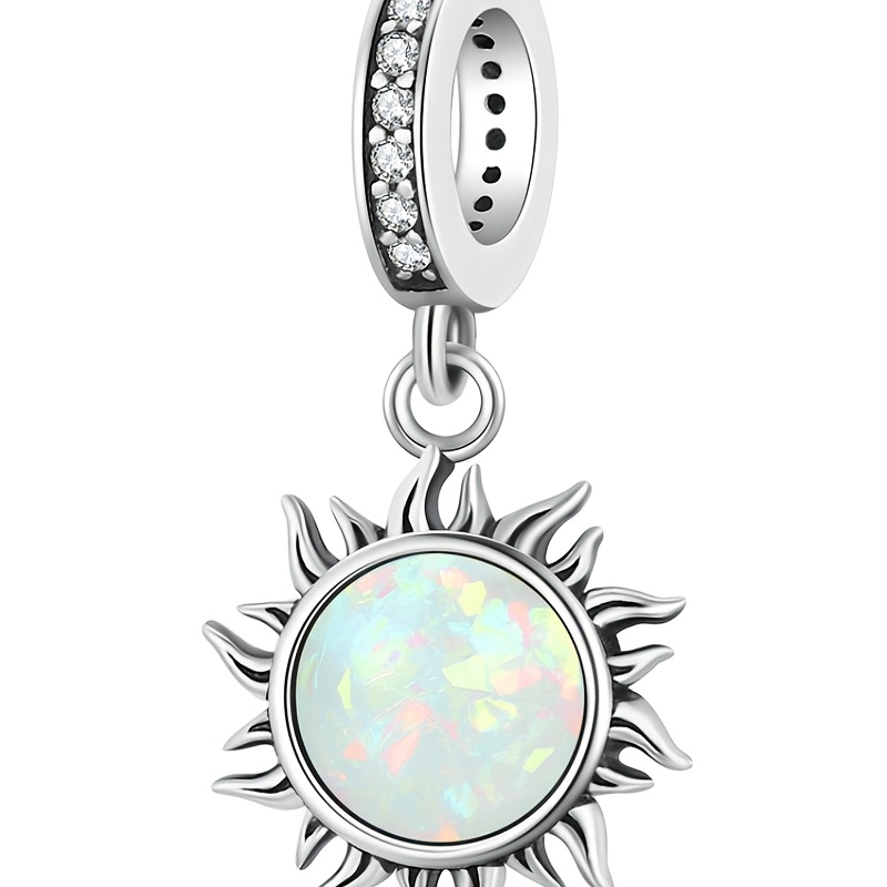 

1pc Miseff Genuine 925 Sterling Silver Opal Little Sun Laser Color Beads Charms Fit Pandora Original Bracelets Necklace Luxury Women Diy Jewelry Gift