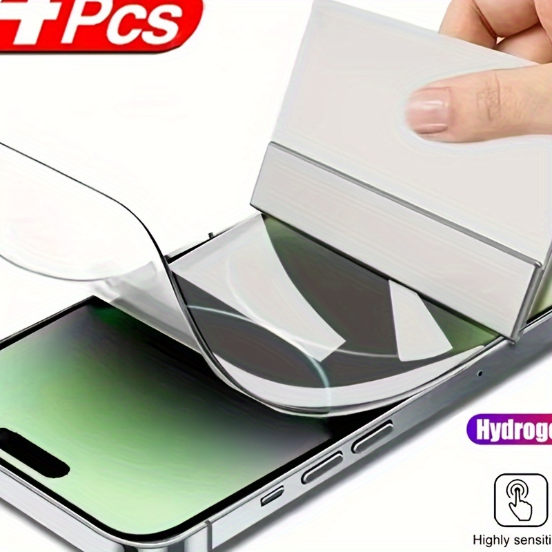 

4 Pack Tpu Hydrogel Film Screen Protector For /16 Pro//16 Pro Max, For Iphone 15/14/13/12/11 - High , , Full Coverage, Anti-fingerprint Screen Protection