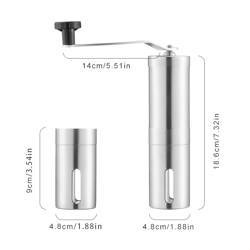 Stainless Steel Hand Crank Coffee Grinder With Five star - Temu