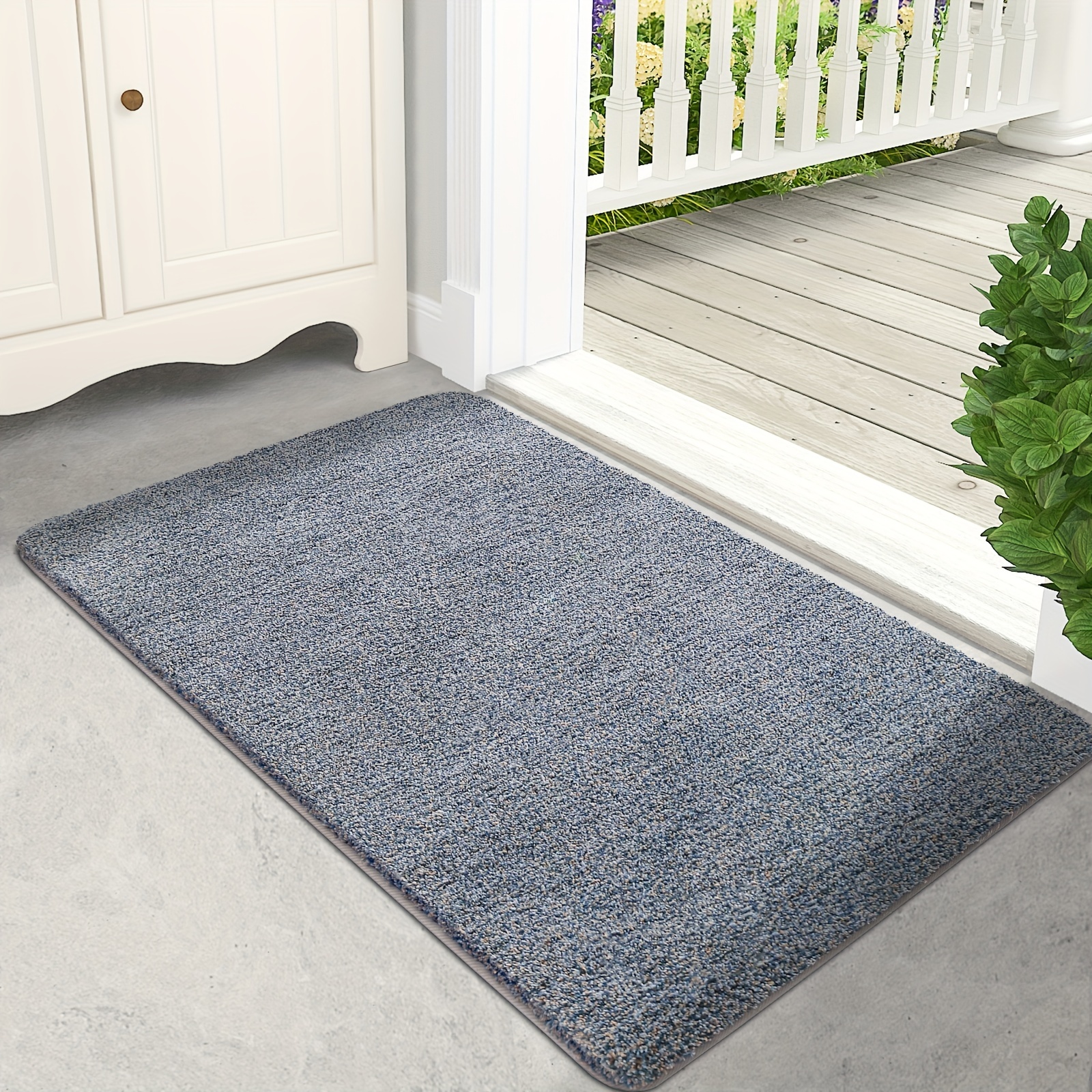 Dirt Resistant Striped Front Door Mats, All Weather Entry And Back Yard Door  Mat, Indoor And Outdoor Safe, Non-slip Pvc Backing, Absorbent And Waterproof,  Dirt Trapping Rugs For Entryway - Temu