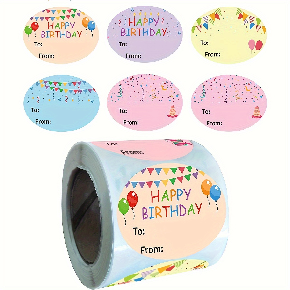 500 Stickers Happy Birthday Stickers Labels Office - Temu