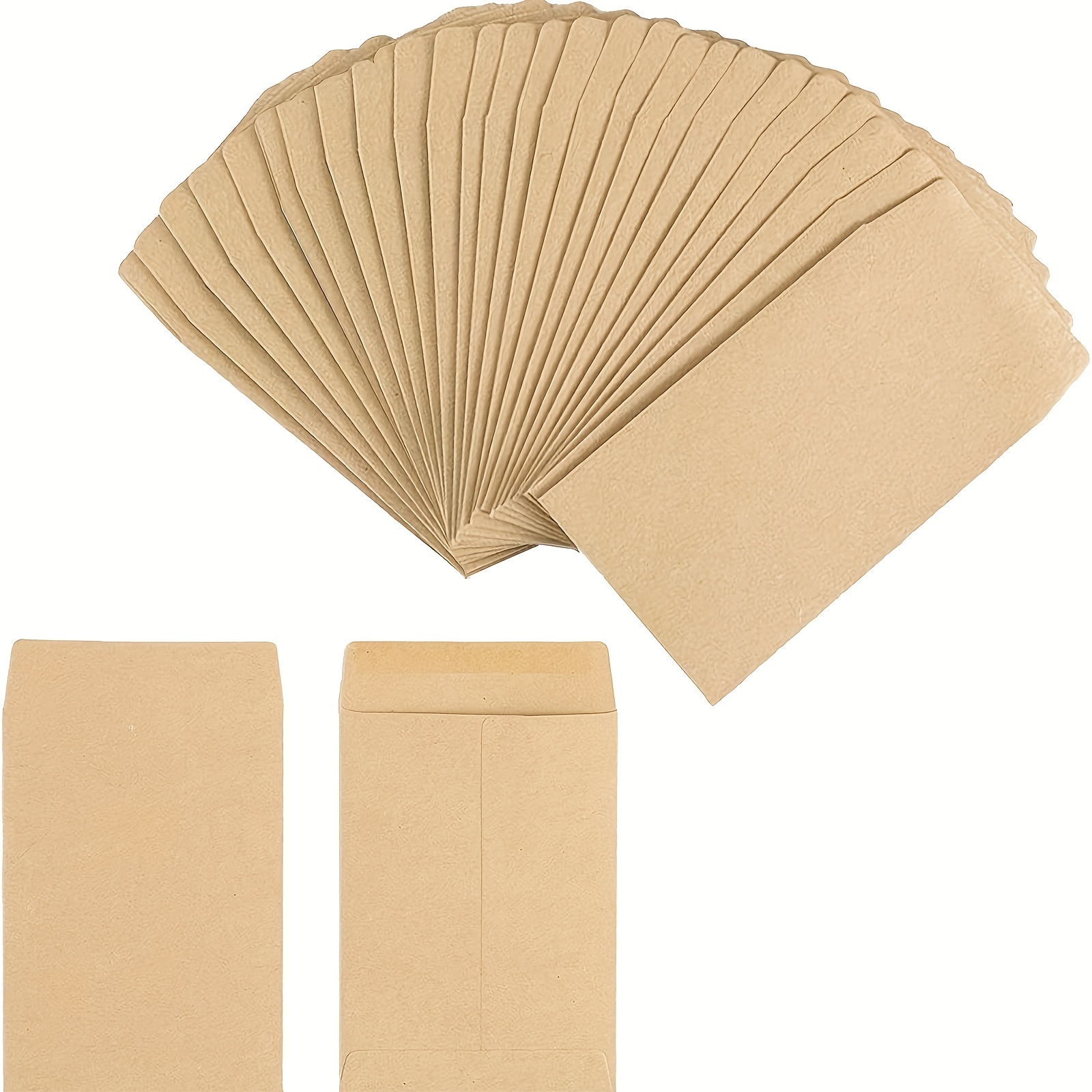 200 Pcs Kraft Small Seed Envelopes,2 1/4x3 1/2,Self-Adhesive Coin Envelopes for Garden,Office, Size: 2.25 x 3.5, Brown