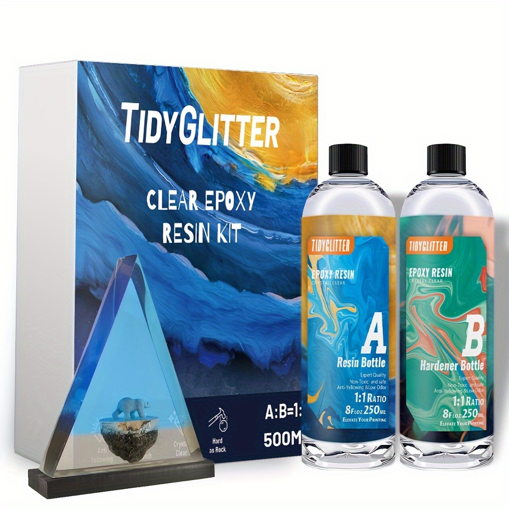 Teexpert Crystal Clear Epoxy Resin Kit 1/2 Gallon Self-Leveling Coating &  Castin