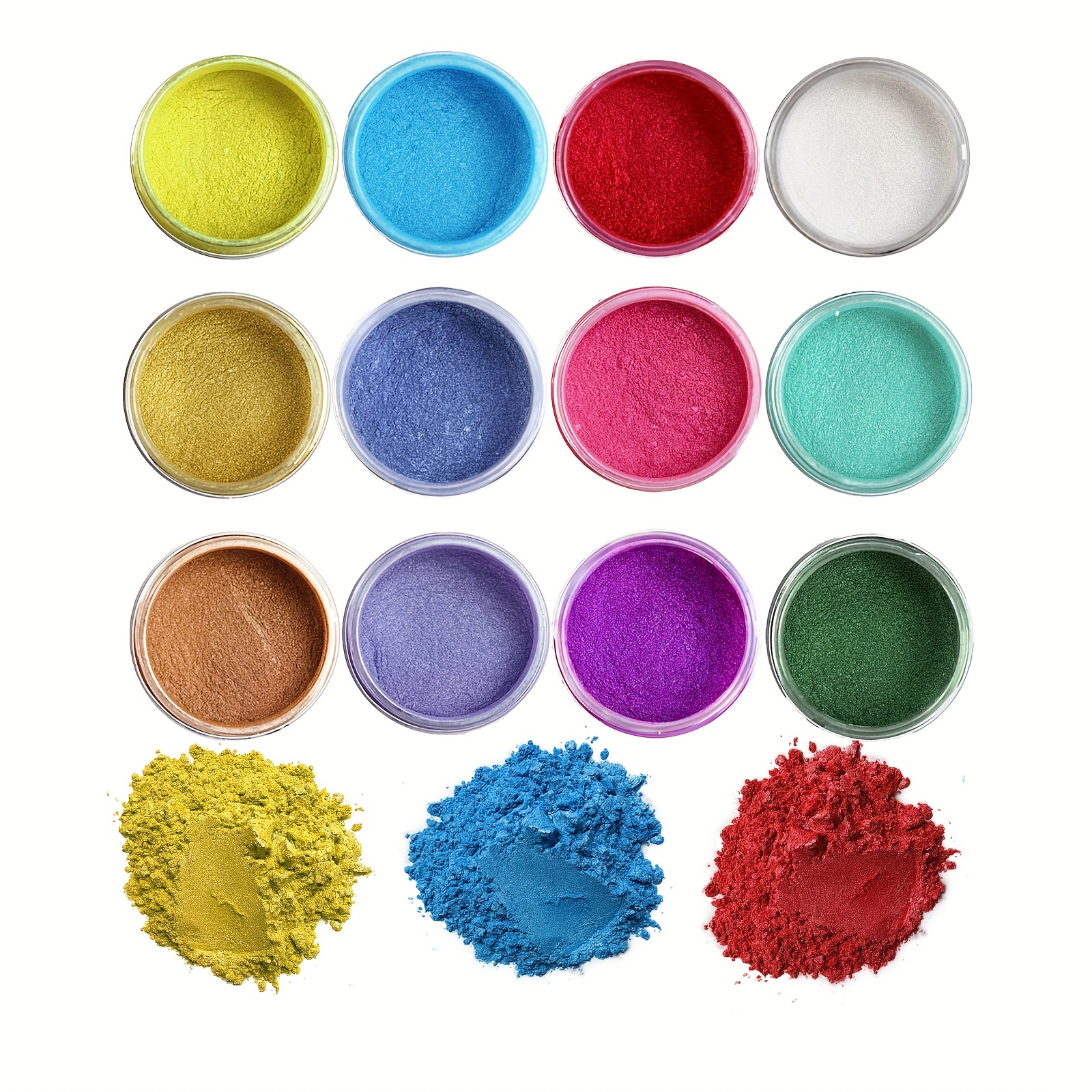 Cosmetic Grade Mica Powder 24*0.2Oz Color Set Assortment - Natural Coloring  Pigment