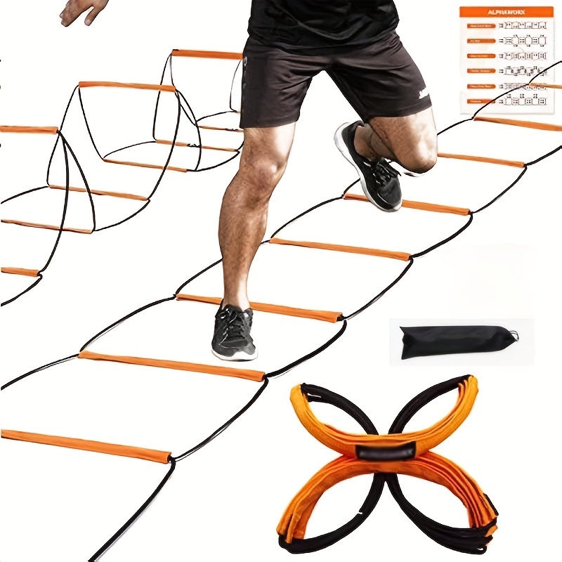 Juvale Agility Ladder Workout Equipment with 6 Speed Training Cones and  Resistance Parachute, Footwork Skills Drill Gear for Football and Soccer  (20