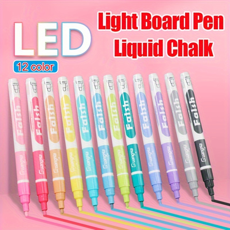 Led Electronic Fluorescent Pen/water Based/removable Liquid Chalk
