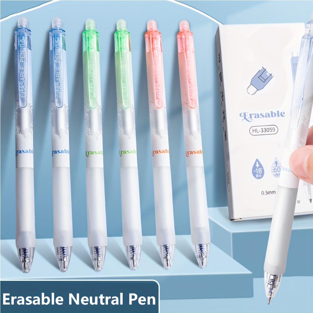 Pen Style Erasers Set, Including Retractable Eraser Push Type Eraser Pen 5  Colors Portable Rubber Stick Erasers and Refills for Home School Office