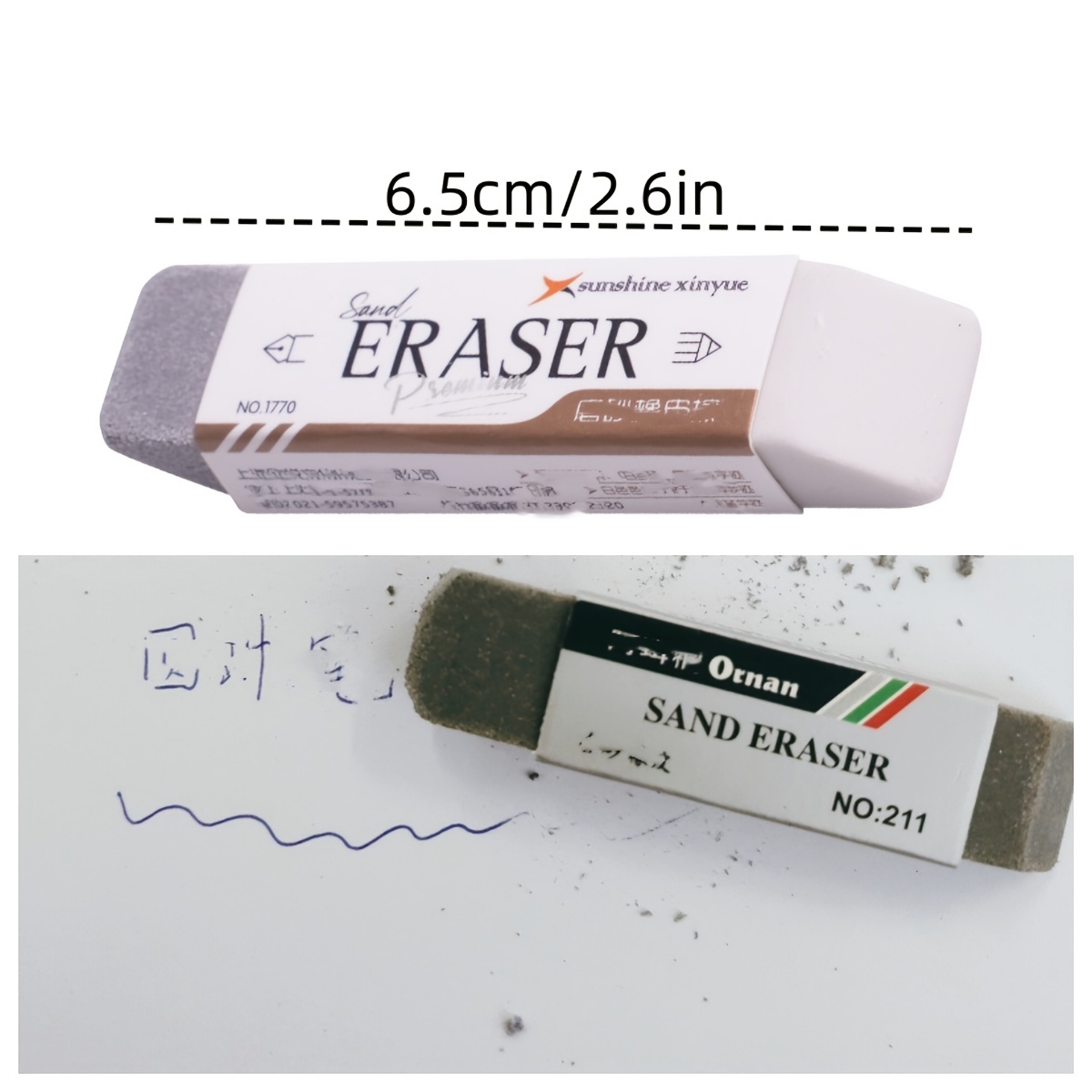 1PCS Sand Eraser,Ball Point Pen Brush Pen Sand Eraser Double Head
