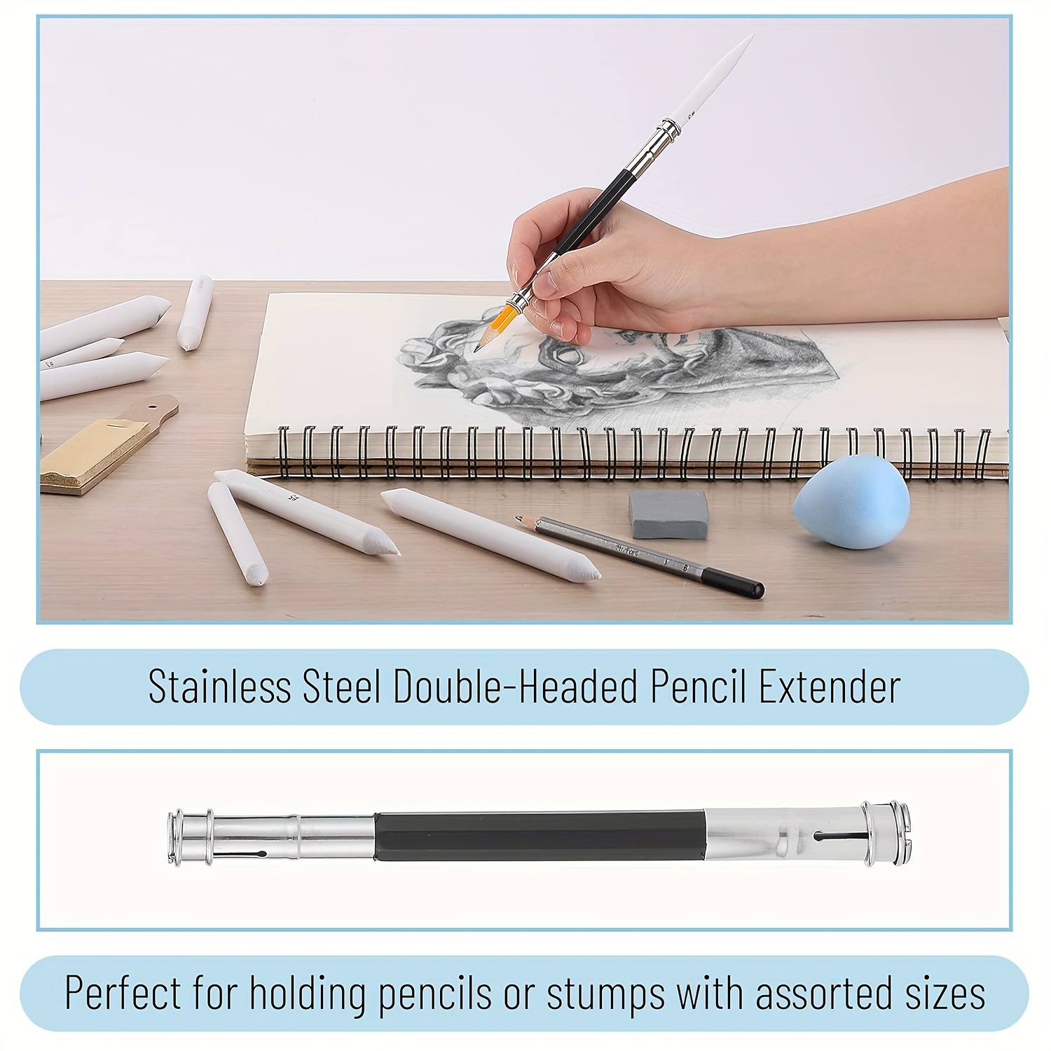 Eraser Pencils For Artists, Log Can Be Cut Thick And Thin