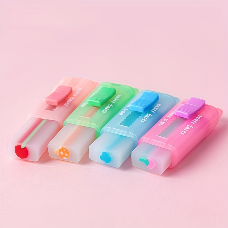 Cyrstal Clear Pencil Eraser Rubber Colorful Transparent - Temu