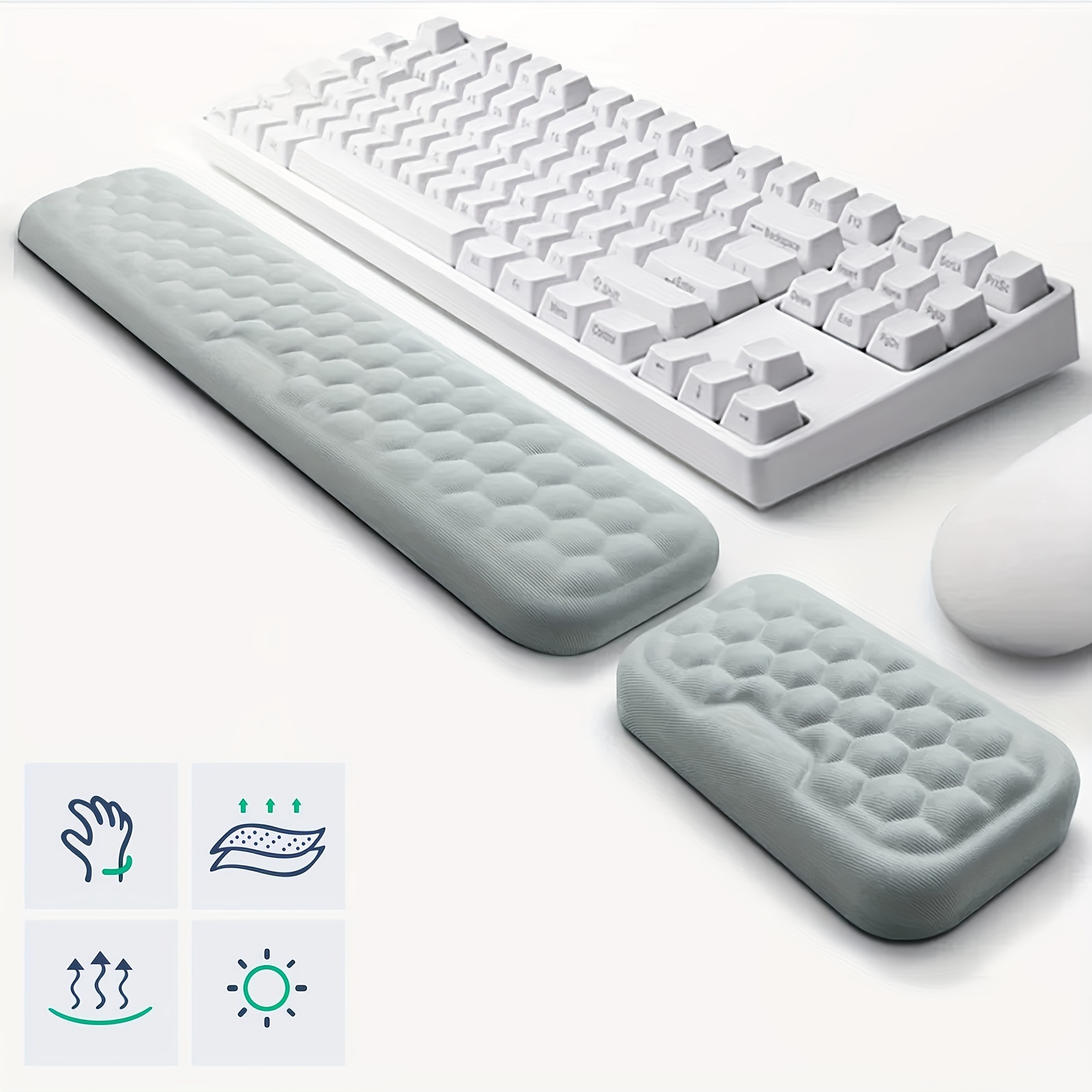 Keyboard Wrist Rest,Memory Foam Wrist Pad Smooth Fiber Hand Rest for  TKLKeyboard