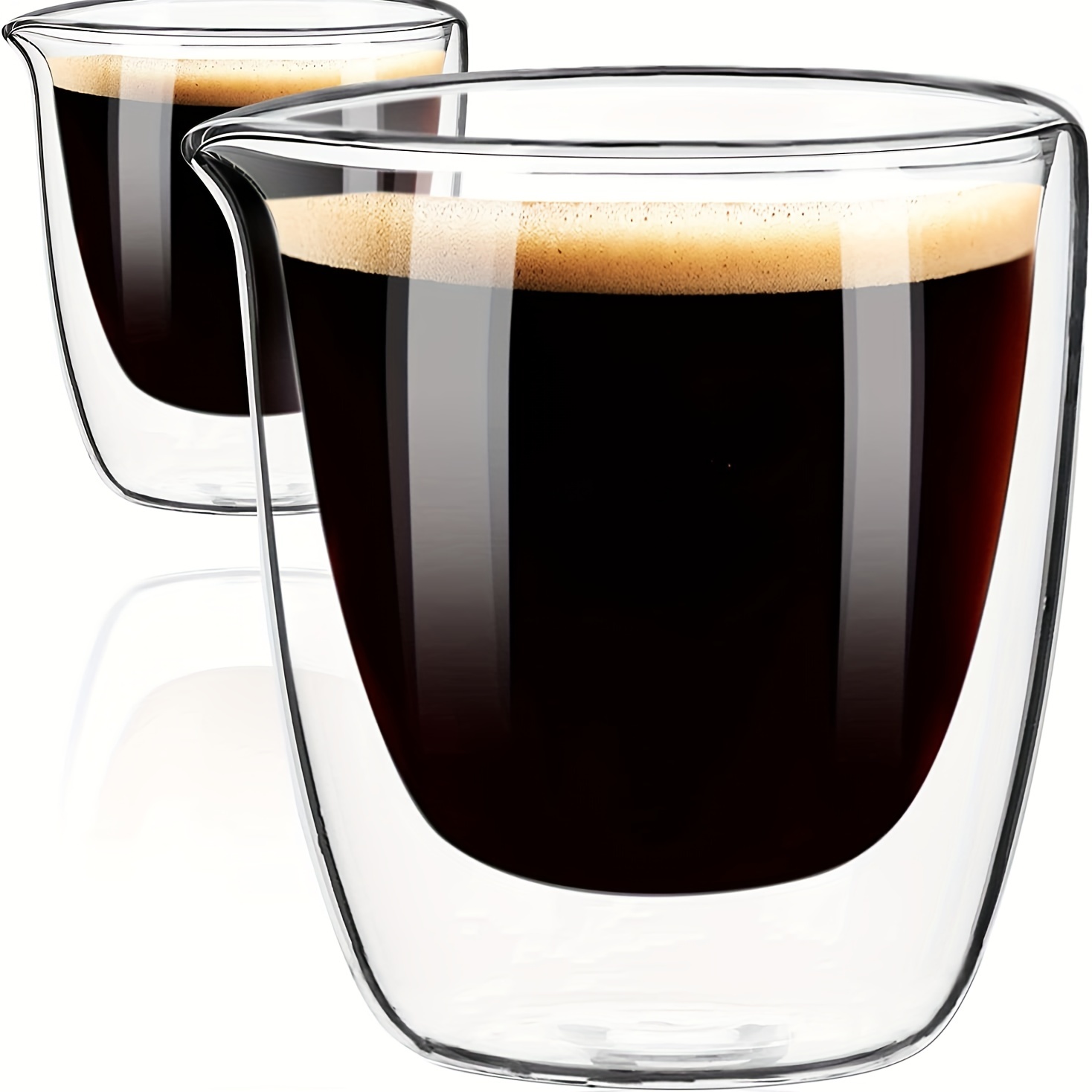 JoyJolt Stoiva Double Walled Espresso Glass Cups - Set of 8 Stackable Shot  Mugs with Handle - 5 oz