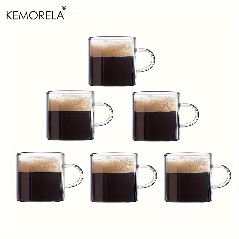 Customizable Logo 2.7oz Double Wall Glass Coffee Mug Espresso Cups Thermal  Insulated Glasses