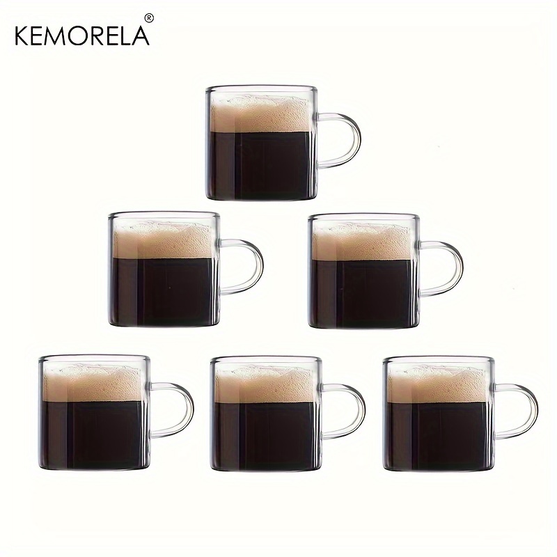 Customizable Logo 2.7oz Double Wall Glass Coffee Mug Espresso Cups Thermal Insulated  Glasses