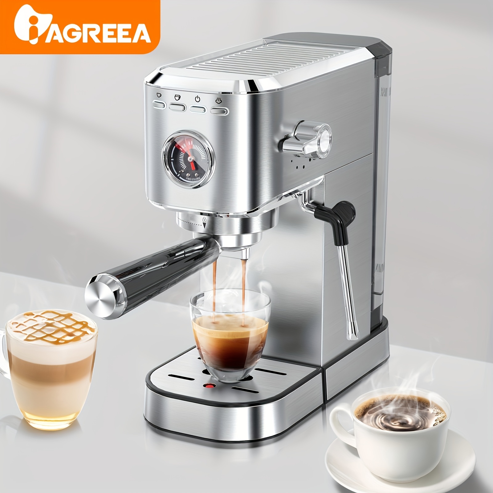 Cafelffe Espresso Machine 15 Bar Expresso Coffee Machine With Milk Frother  Wand For Cappuccino&latte Coffee Maker Compact Design - Coffee Makers -  AliExpress