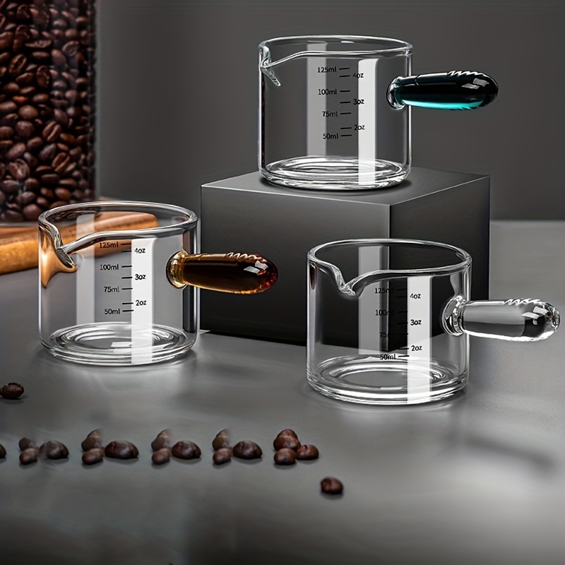 50ml / 80ml Espresso Shot Glass Wooden Handle Single Spout Coffee