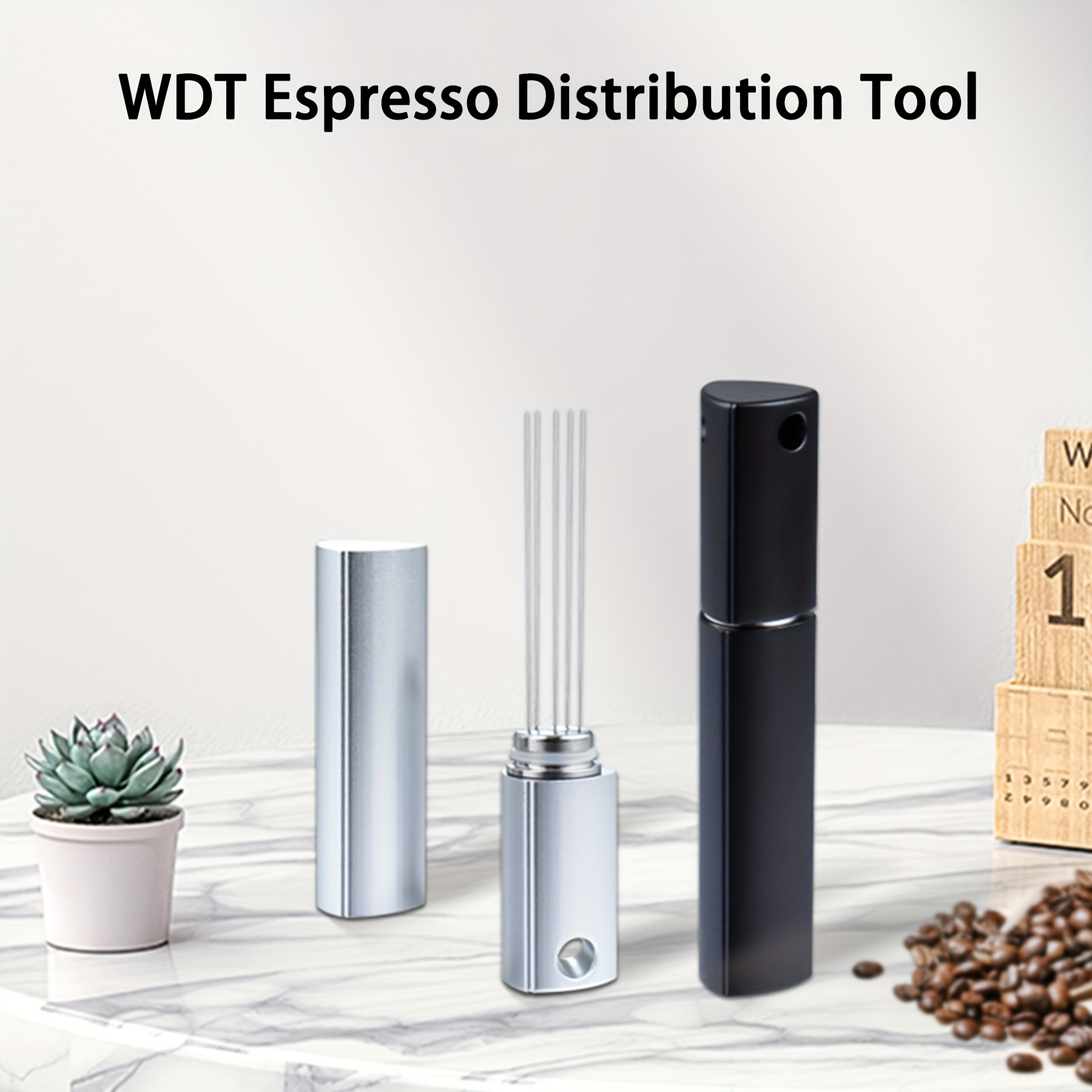 Portable Espresso Coffee Stirrer WDT Tool,Nature Wood Handle Needle Type  Distributor,Espresso Coffee Stirrer Espresso Distribution Tool(Rosewood)