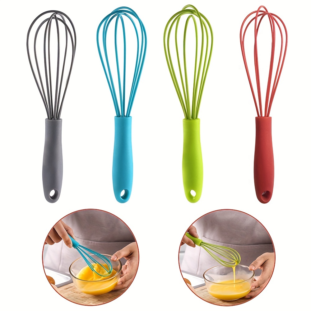 Hibalala Silicone Whisk -Heat Resistant Kitchen Whisks for Non-Stick Cookware, Balloon Egg Beater Perfect, Gray
