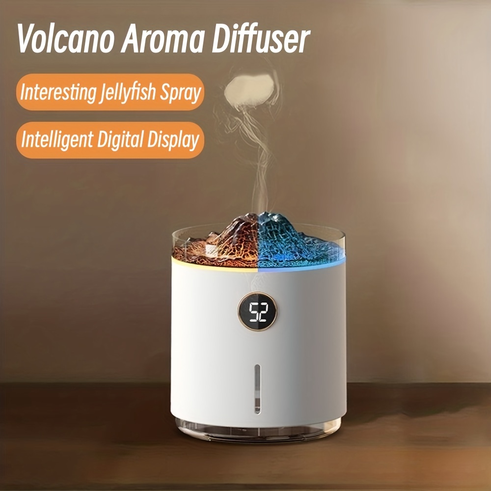 360ml Volcano Flame Aroma Oil Diffuser Jellyfish Smoke Ring Air Humidifier  Ultrasonic Atomizing Sprayer As Christmas Gift - AliExpress