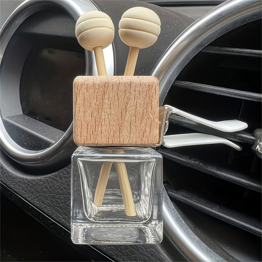 2 Pcs Wooden Essential Oil Car Aroma Diffuser, Portable Mini Car Diffuser  with Lava Stone,Car Scent Diffuser Clip, Air Freshener Used in