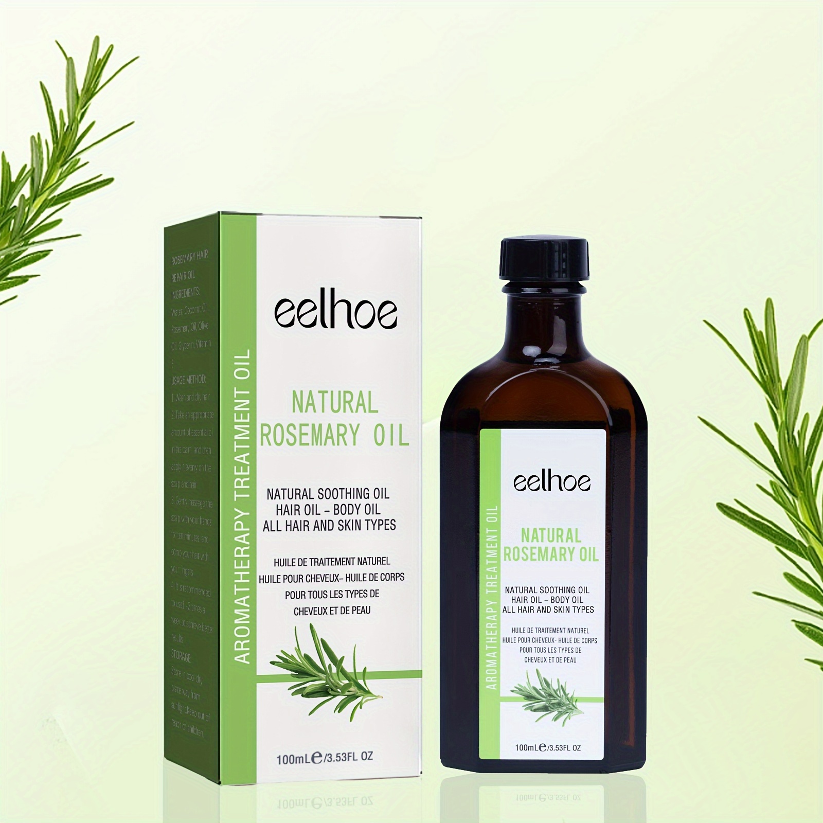 Mielle Organics Aceite de crecimiento de menta y romero de 2 onzas,  mascarilla fortalecedora para el cabello de 12 onzas y gel fortalecedor de  2