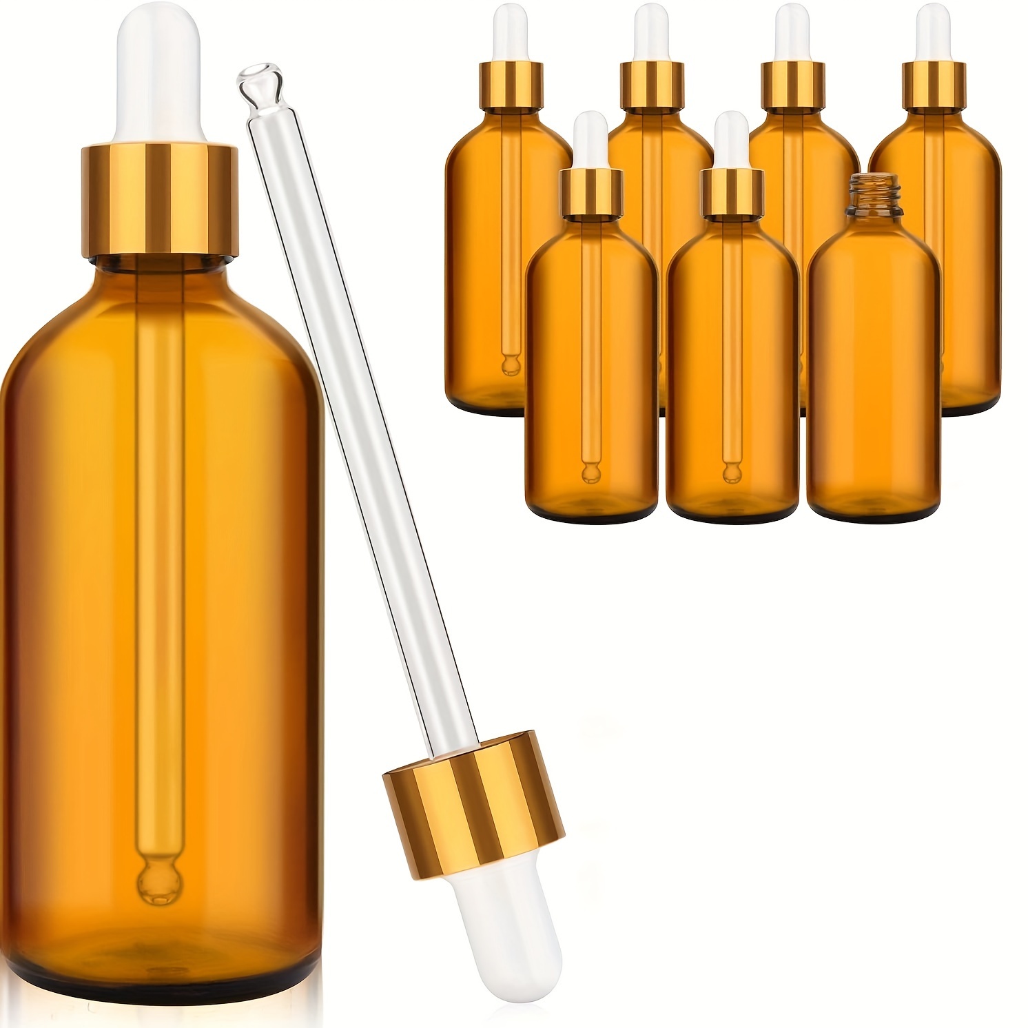 Amber 2oz Dropper Bottle (60ml) Pack of 24 - Glass Tincture Bottles with  Eye Droppers for Essential Oils & More Liquids - Leakproof Travel Bottles