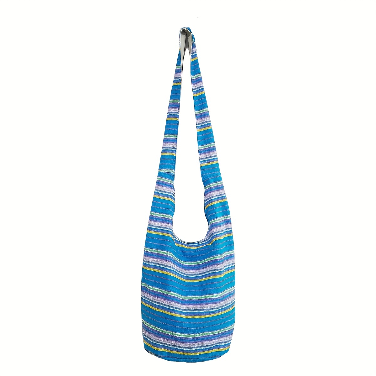 Half Moon Tote Bag - Handmade Hippie Bag With Colourful Vintage Fabrics