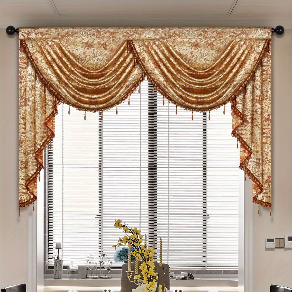trasparente mantovana per finestra 12 X 59 lino cucina Tende con nappe  palo tasca agriturismo Mantovana per finestre Decorazioni , beige 1 a  pannello