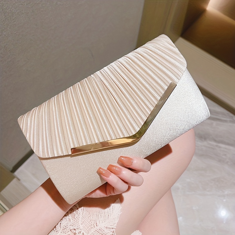 Glitter Evening Handbag, Top Ring Clutch Purse For Women, Trendy Chain Box  Bag For Wedding Prom Party - Temu