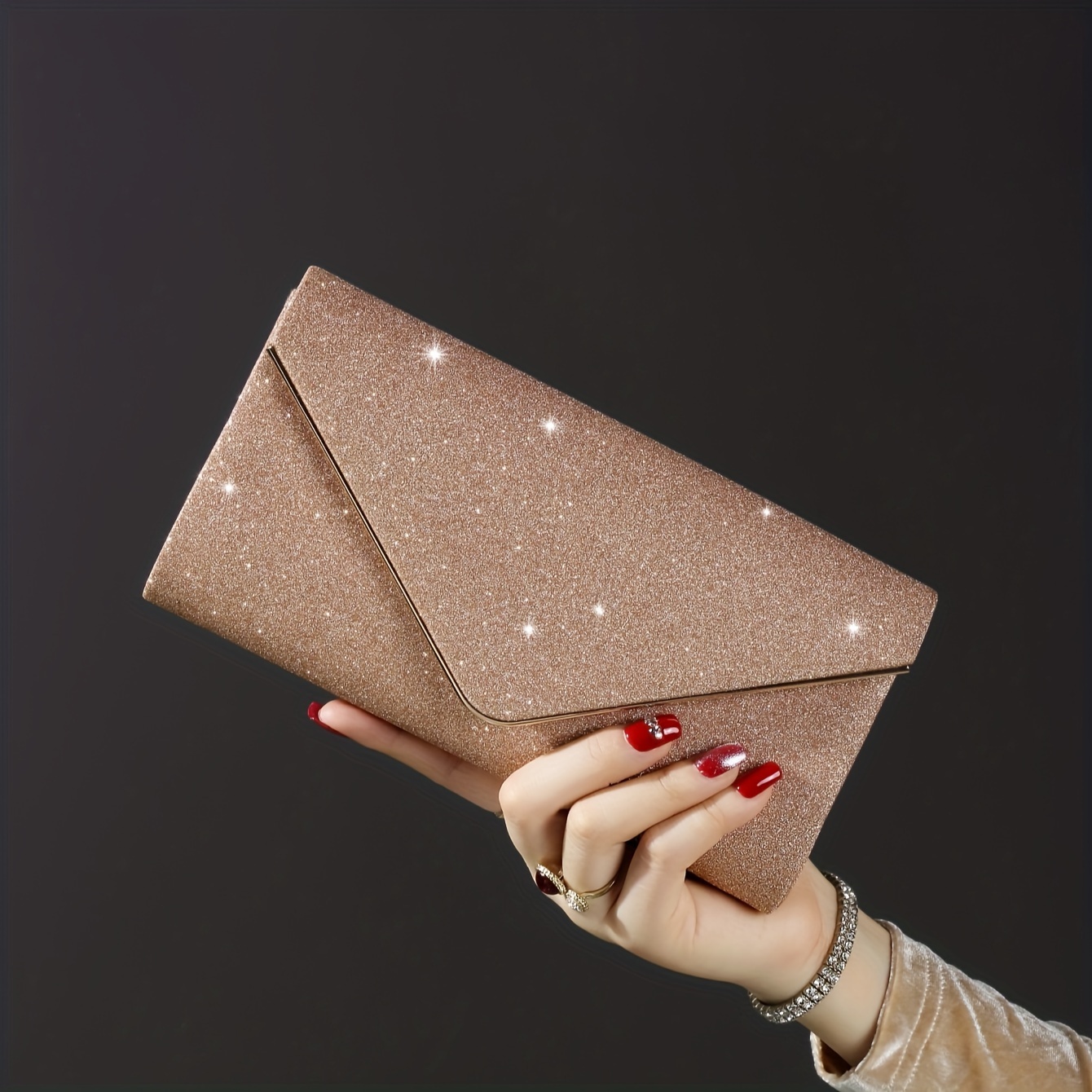 Navy and rose gold clutch clearance bag