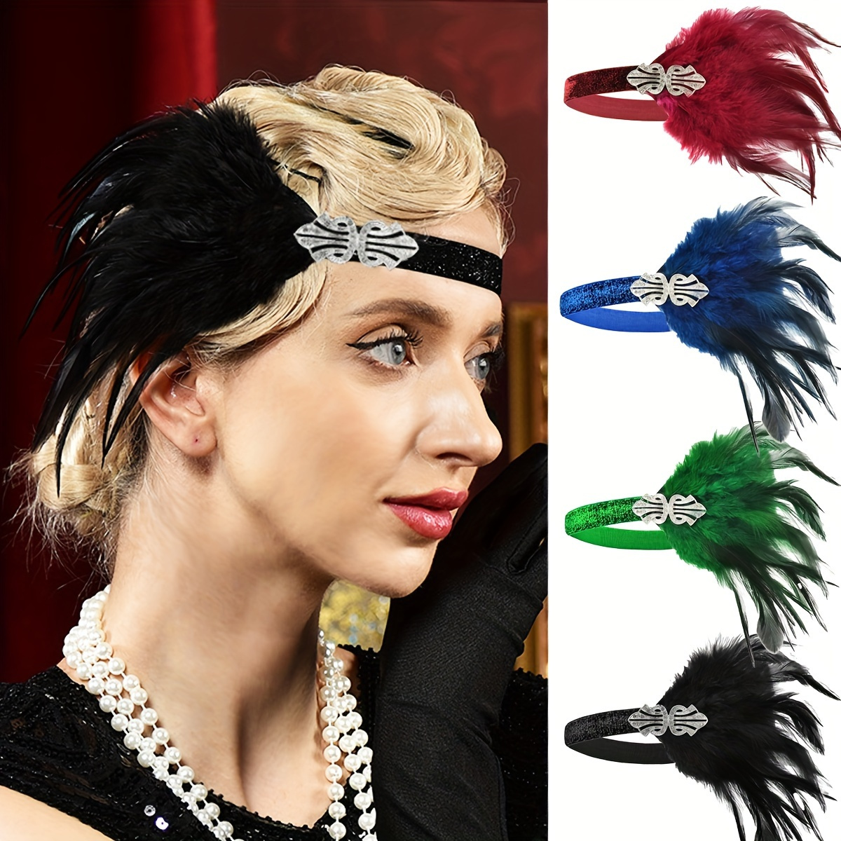 Gorgeous 1920s Mardi Gras Feather Headband Perfect For - Temu