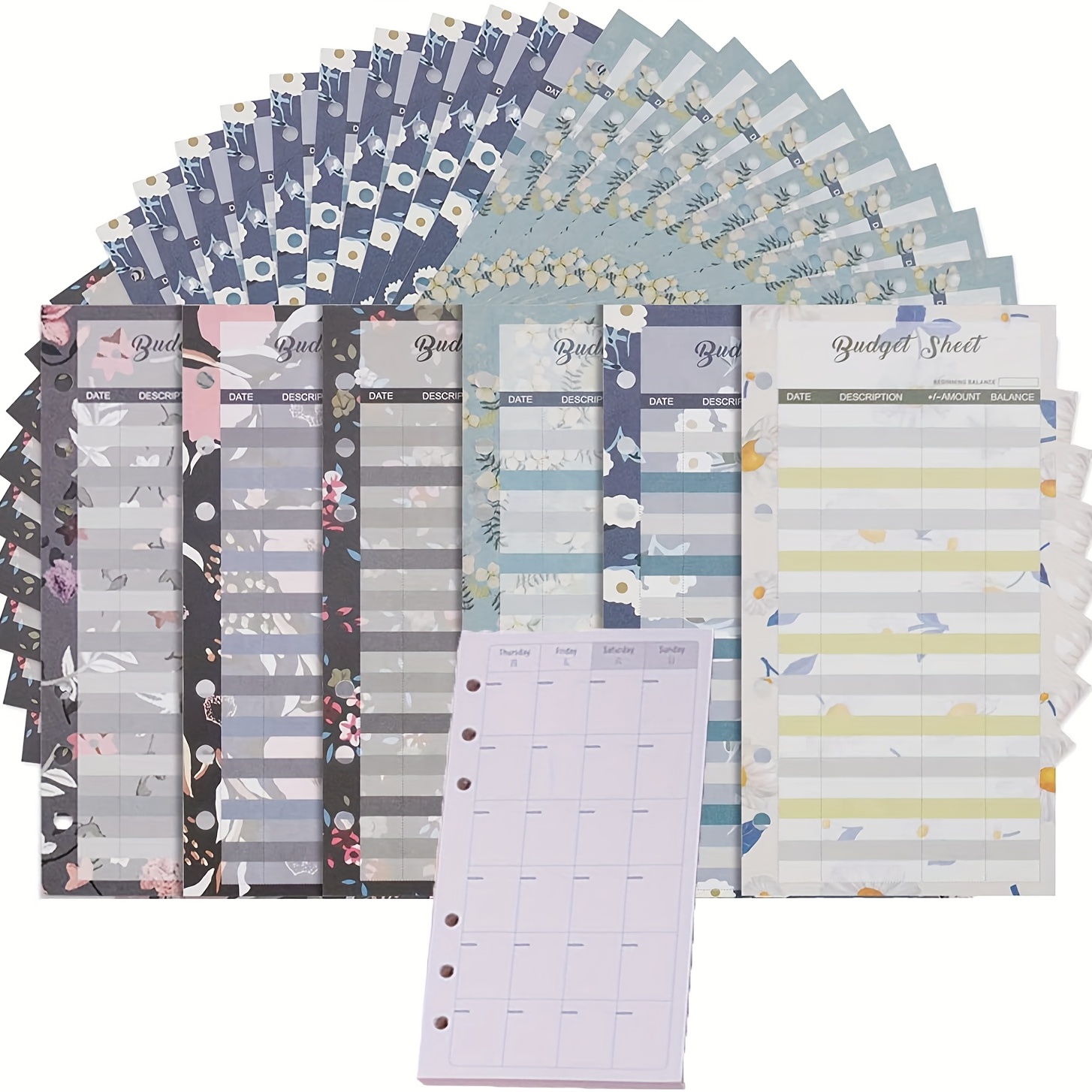 Set of 180 Sheets Expense Tracker, 6-Hole Punched Budget Sheets for A6  Planner Binder, 3 3/4 x 6 3/4