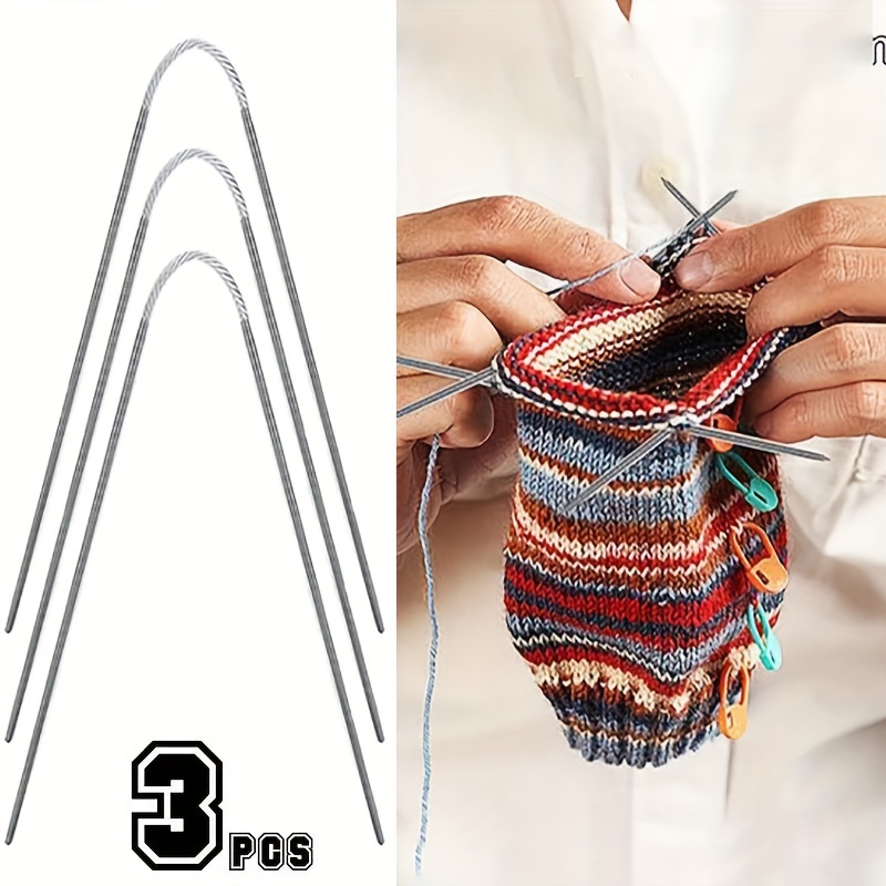  6Pcs 2mm Aluminum Crochet Hook, Knitting Needles Craft Yarn,  Crochet Hook for DIY Craft, Gold Crochet Needles for Knitting Scarf(Red)