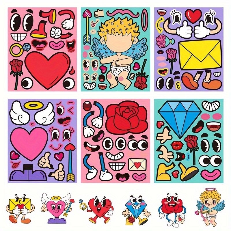 Cartoon Love Sticker - Temu