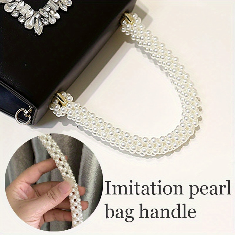 Faux Pearl Beaded Chain Strap Purse Chain Bag Accessories Purse