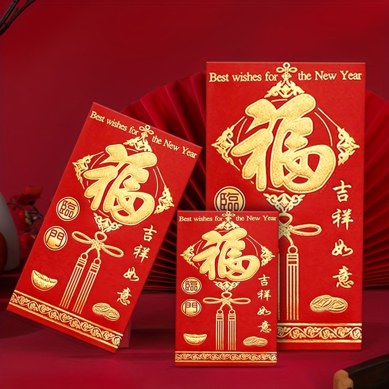 Chinese New Year Red Envelopes 24 PCS 3D Cute Rabbit Red Envelope 2023  Lunar New Year Envelopes Hong Bao Red Pocket Lucky Money Envelopes For  Spring