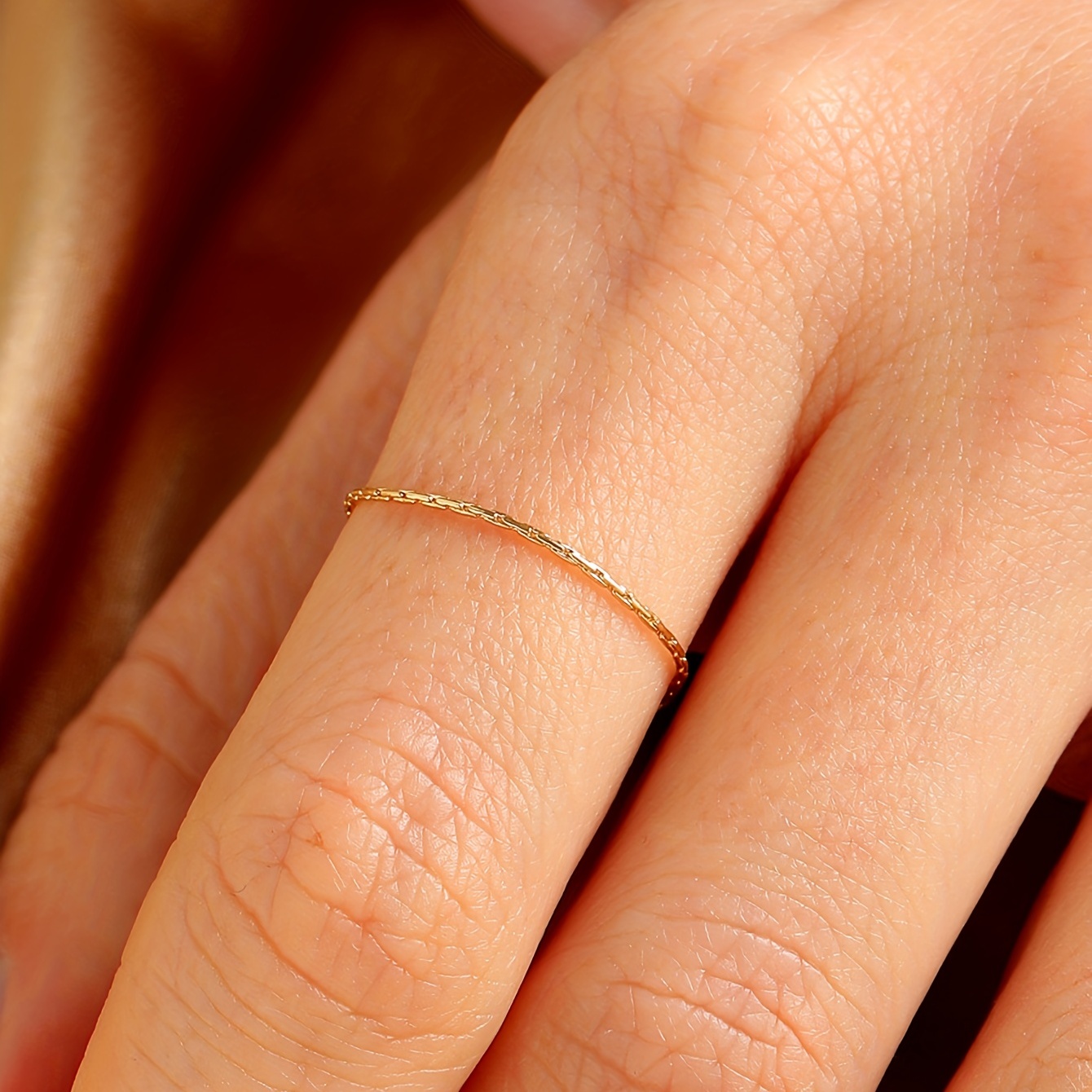 4 Finger Stacking Ring Double Rings Attached Tassel Chain Ring Gift For Her