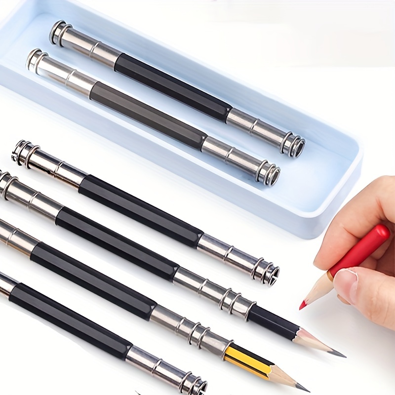 Ciieeo 3pcs Pencil Lengthener Extender Art Writing Tool Pencil Extender  Holder Pencil Extender For Artists Alluminum Pencil Extenders Pencil Holder
