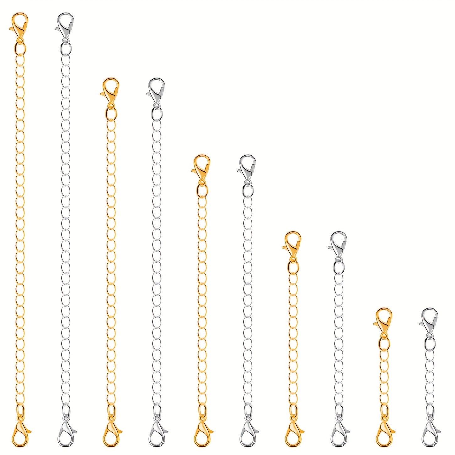 9 Pcs Necklace Extender, Chain Extenders for Necklaces, Delicate Stainless  Steel Jewelry Chain Extenders for Bracelet Anklet Necklace  (Gold/Silver/Rose Gold, 5/10/15cm) - Yahoo Shopping