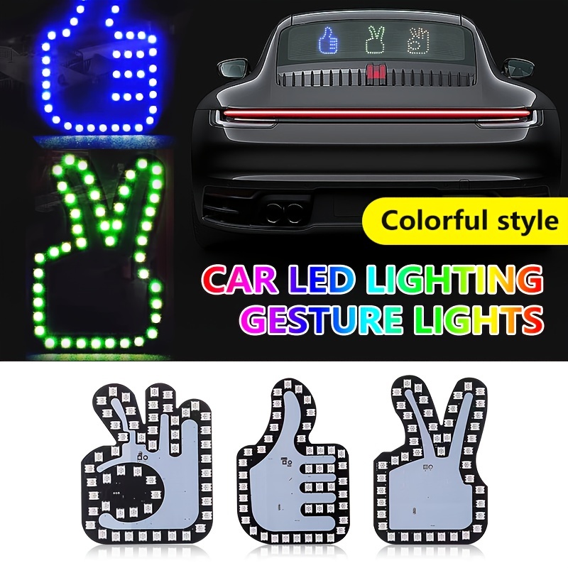 New LED Car Gesture Light 3 Types Light Car Rear Windshield Indicator light  Auto Remote Control Decorative Finger Sign Lamp - AliExpress