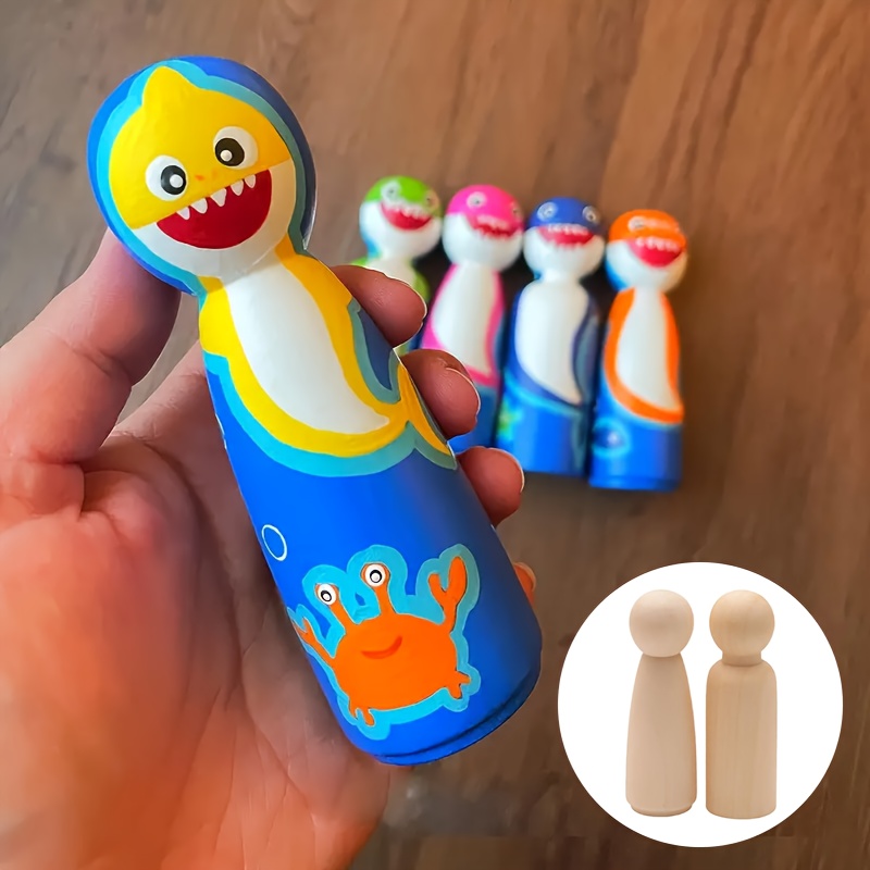 Unfinished Snowman Peg Dolls Diy Unfinished Shape Figure - Temu