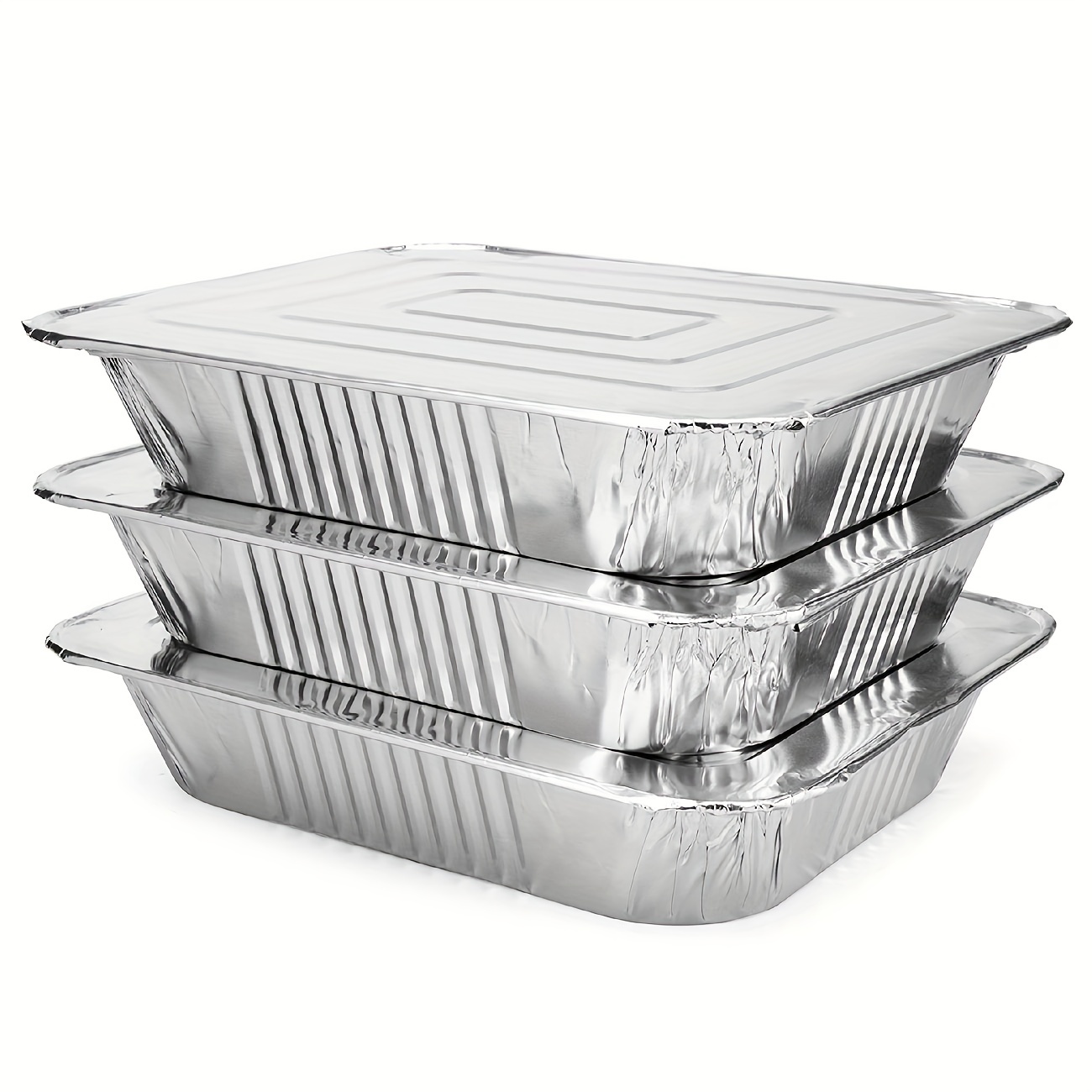 Aluminum Pans Trays With Aluminum Lids 10 Pack 3 Liter - 9x13