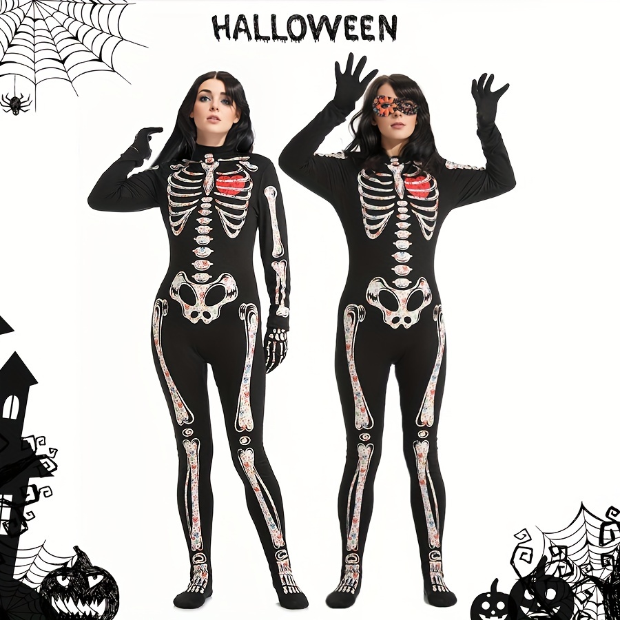 Body de esqueleto, traje de esqueleto para mujer, disfraces para mujer,  disfraz de Halloween, disfraces de Halloween para mujer, catsuit de  esqueleto, disfraz de miedo -  México