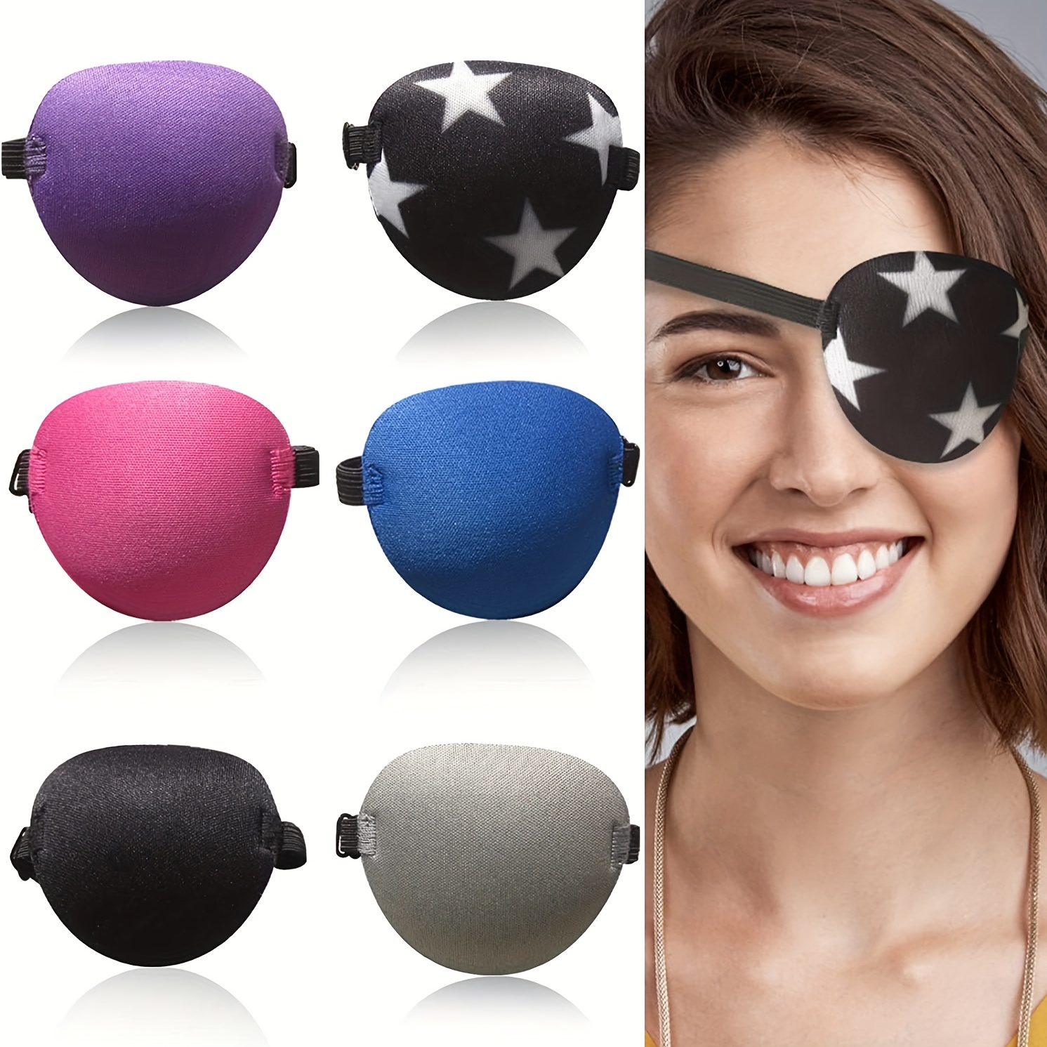 Pirate Eye Patch Adjustable for Cosplay Masquerade Adults Left Eye 