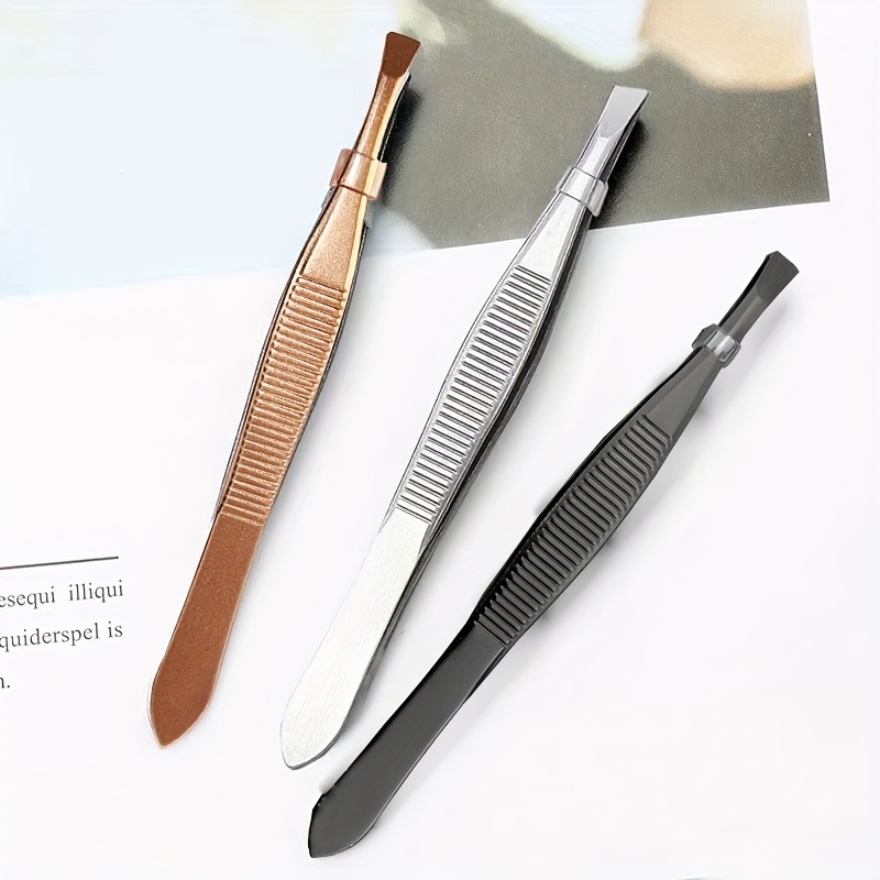 2Pcs Professional Stainless Steel Dental Forceps Tweezers Straight and  Curved Tip Precision Eyebrow and Splinter Removal Tweezers