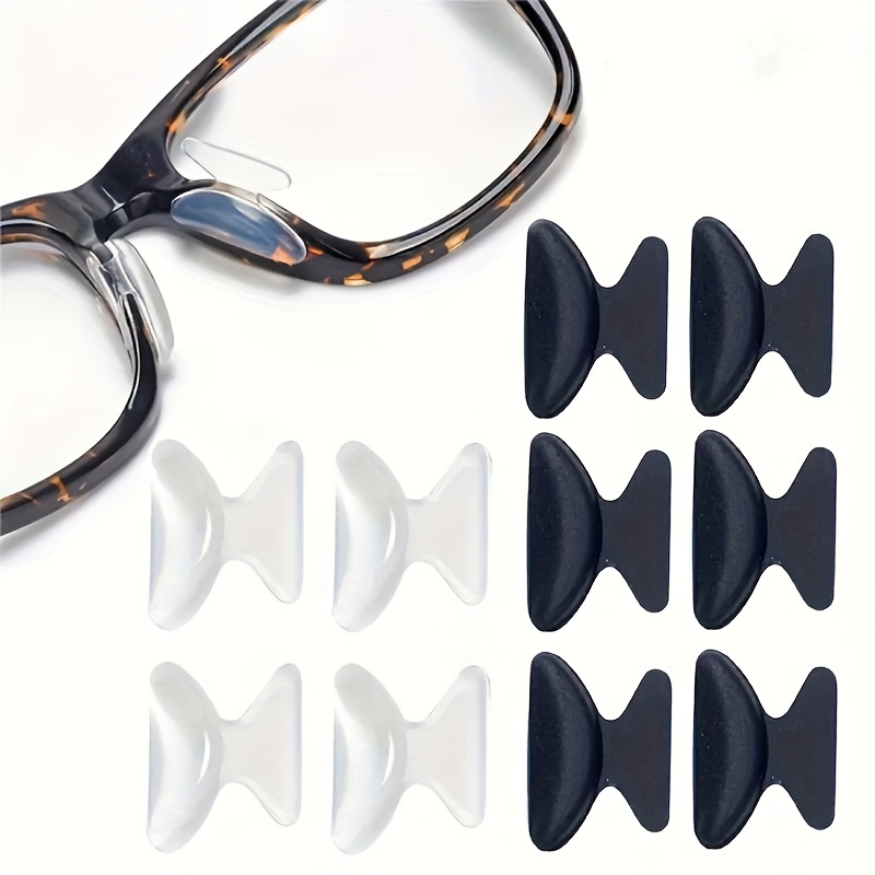 20 pares de almohadillas de nariz de silicona para gafas, almohadillas de  nariz suaves antideslizantes para marcos de plástico (transparente/0.079